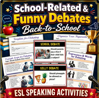 Cover of Funny Debates Icebreakers | Back to School & End of Year Activities | ESL