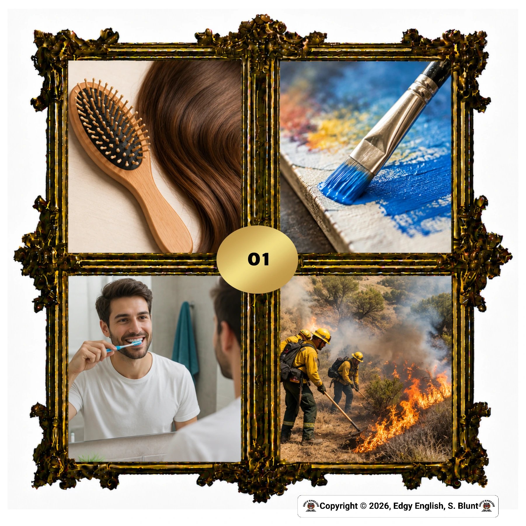 Four-picture puzzle game clue card